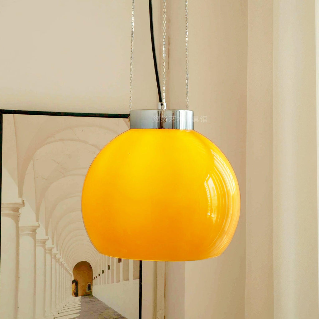 Valentina Globe LED Suspension Jaune Métal Verre Salon Chambre à Coucher - Neutralighting