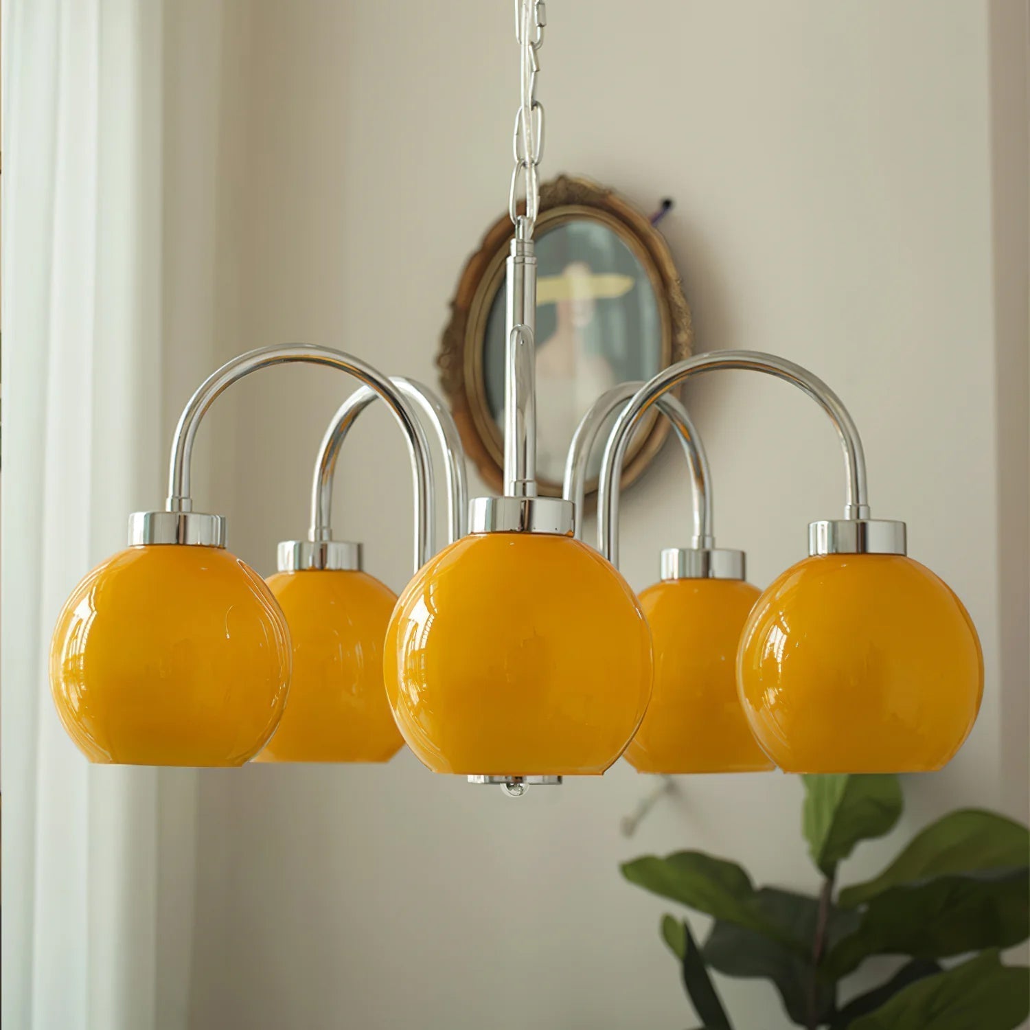 Lustra Chandelier Boules en Verre Jaune - Neutralighting