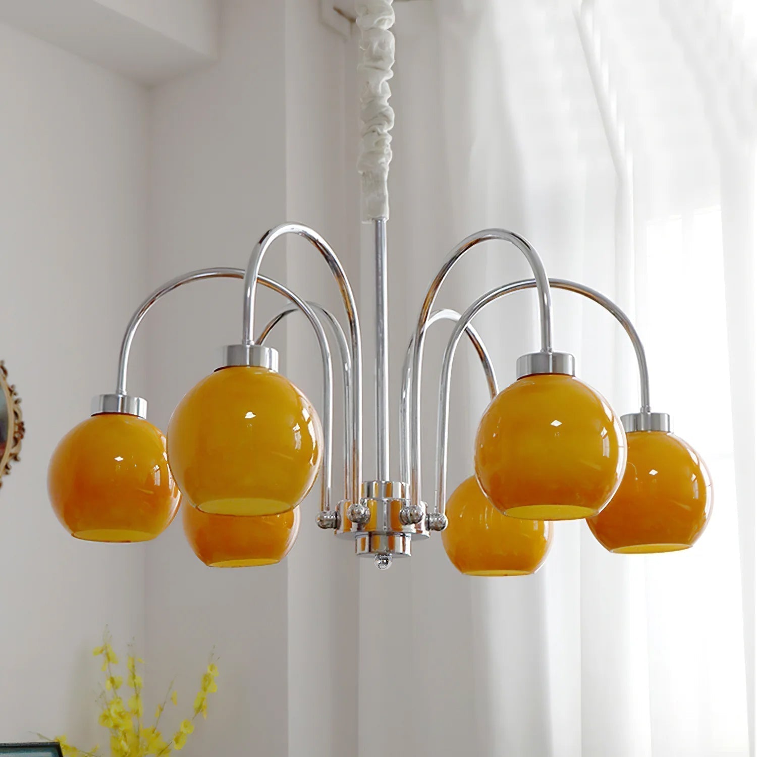 Lustra Chandelier Boules en Verre Jaune - Neutralighting