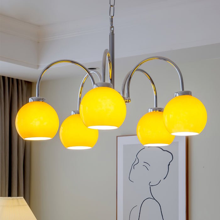 Lustra Chandelier Boules en Verre Jaune - Neutralighting