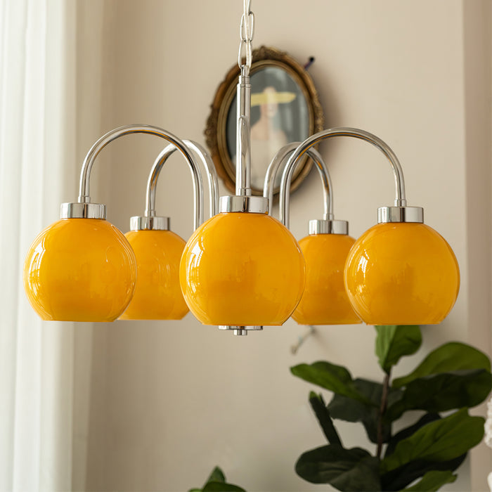 Lustra Chandelier Boules en Verre Jaune - Neutralighting