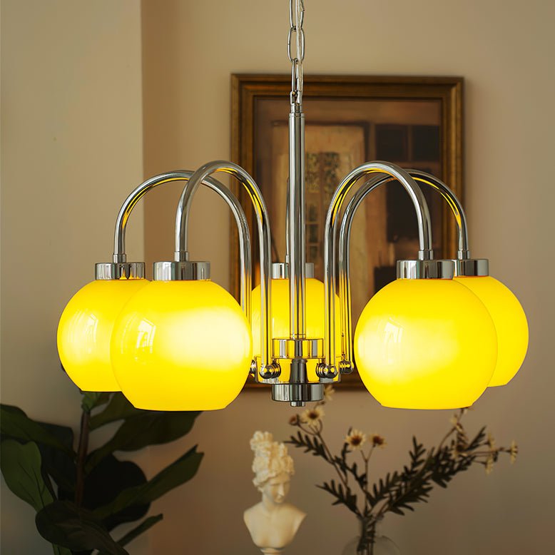Lustra Chandelier Boules en Verre Jaune - Neutralighting