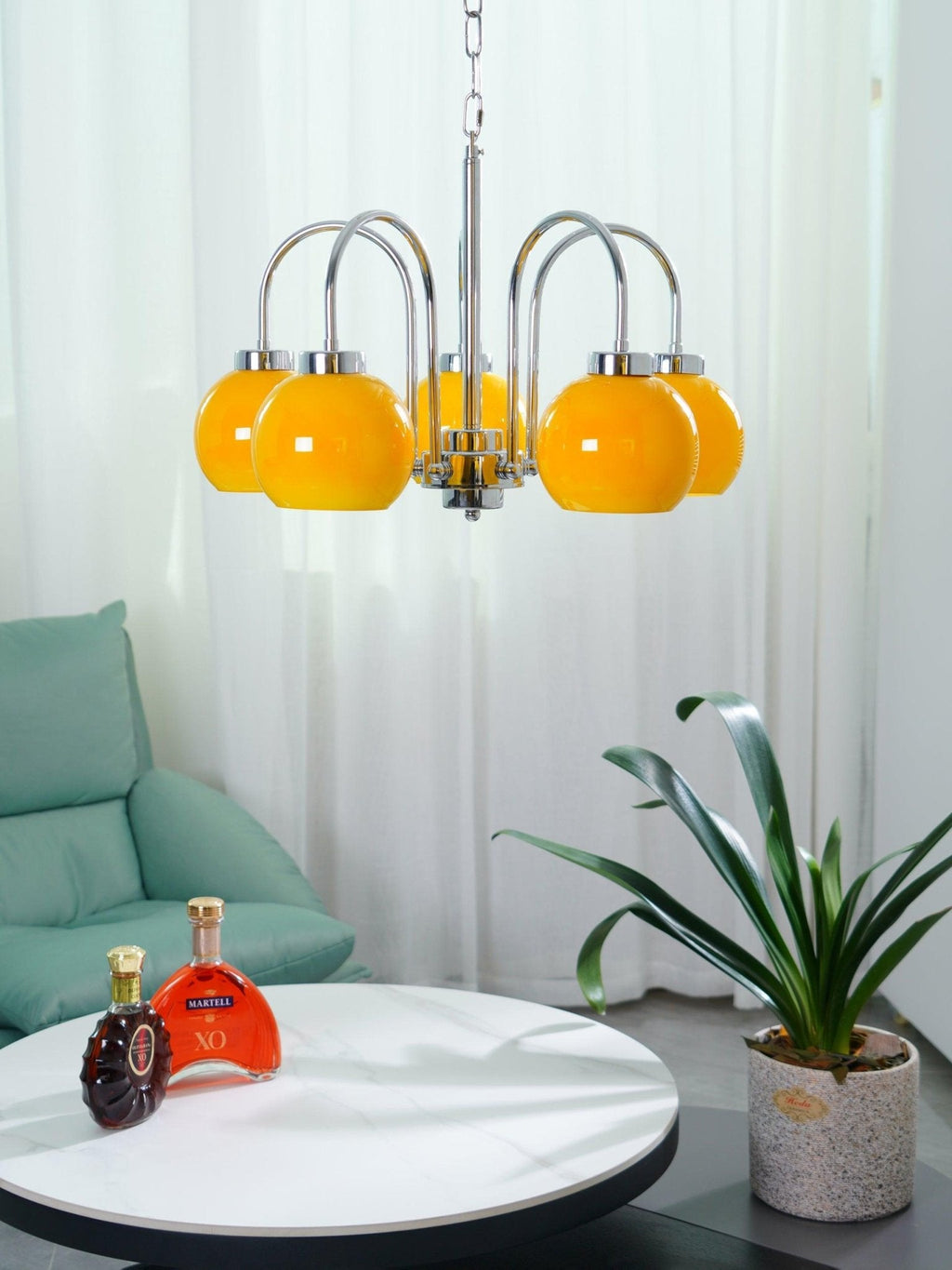 Lustra Chandelier Boules en Verre Jaune - Neutralighting