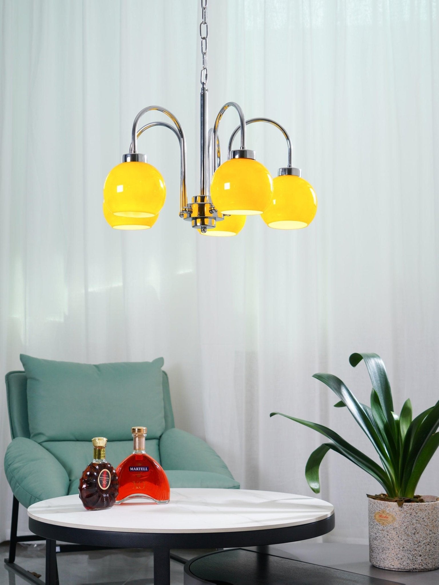 Lustra Chandelier Boules en Verre Jaune - Neutralighting