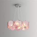 Loire Lustre Halo en Disques en Verre Rose Iridescent - Neutralighting