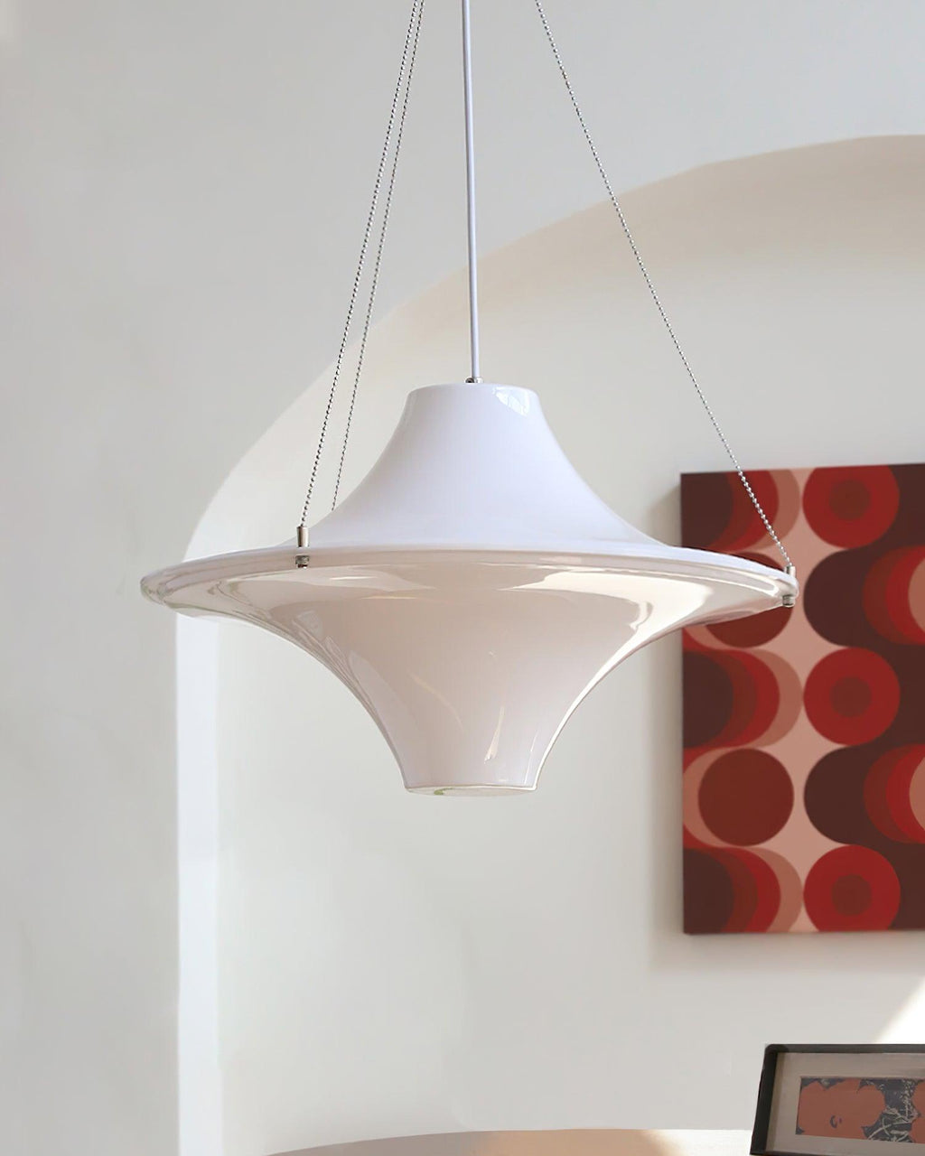 Solara Lampe suspendue en acrylique en forme d'OVNI pour salon contemporain - Neutralighting