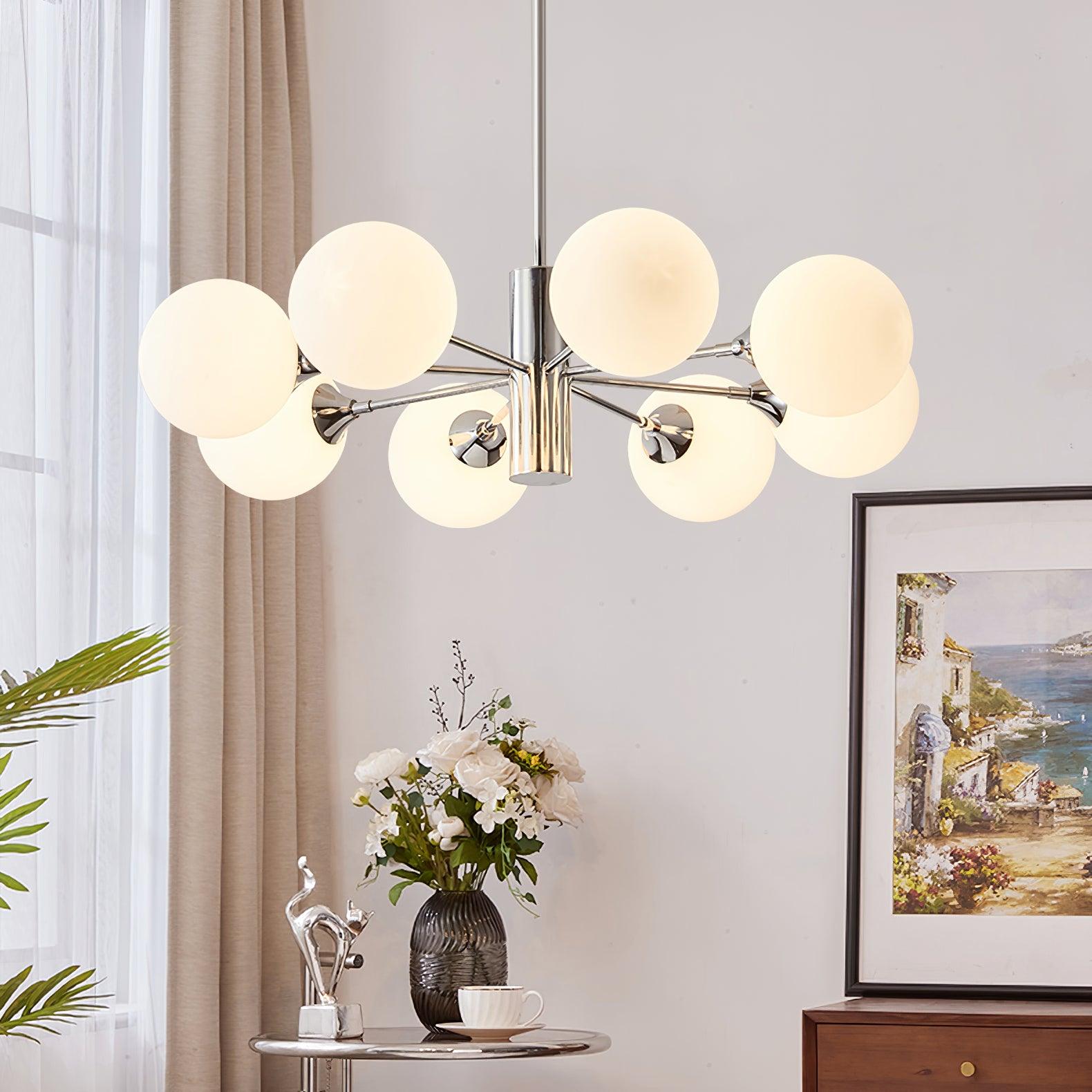 Lustra Chandelier Globe en Verre Chromé - Neutralighting