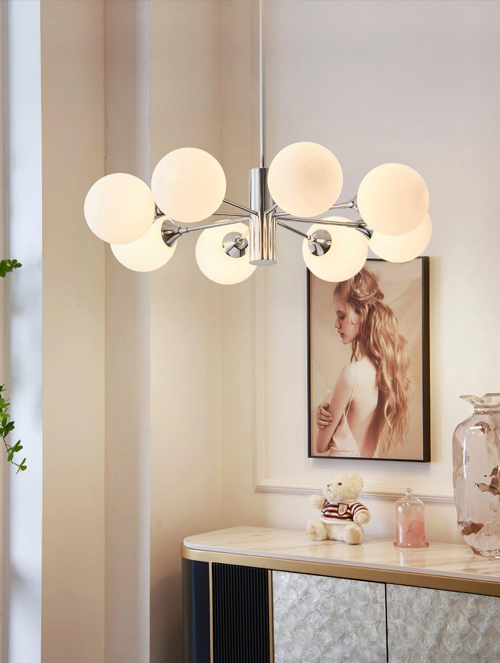Lustra Chandelier Globe en Verre Chromé - Neutralighting