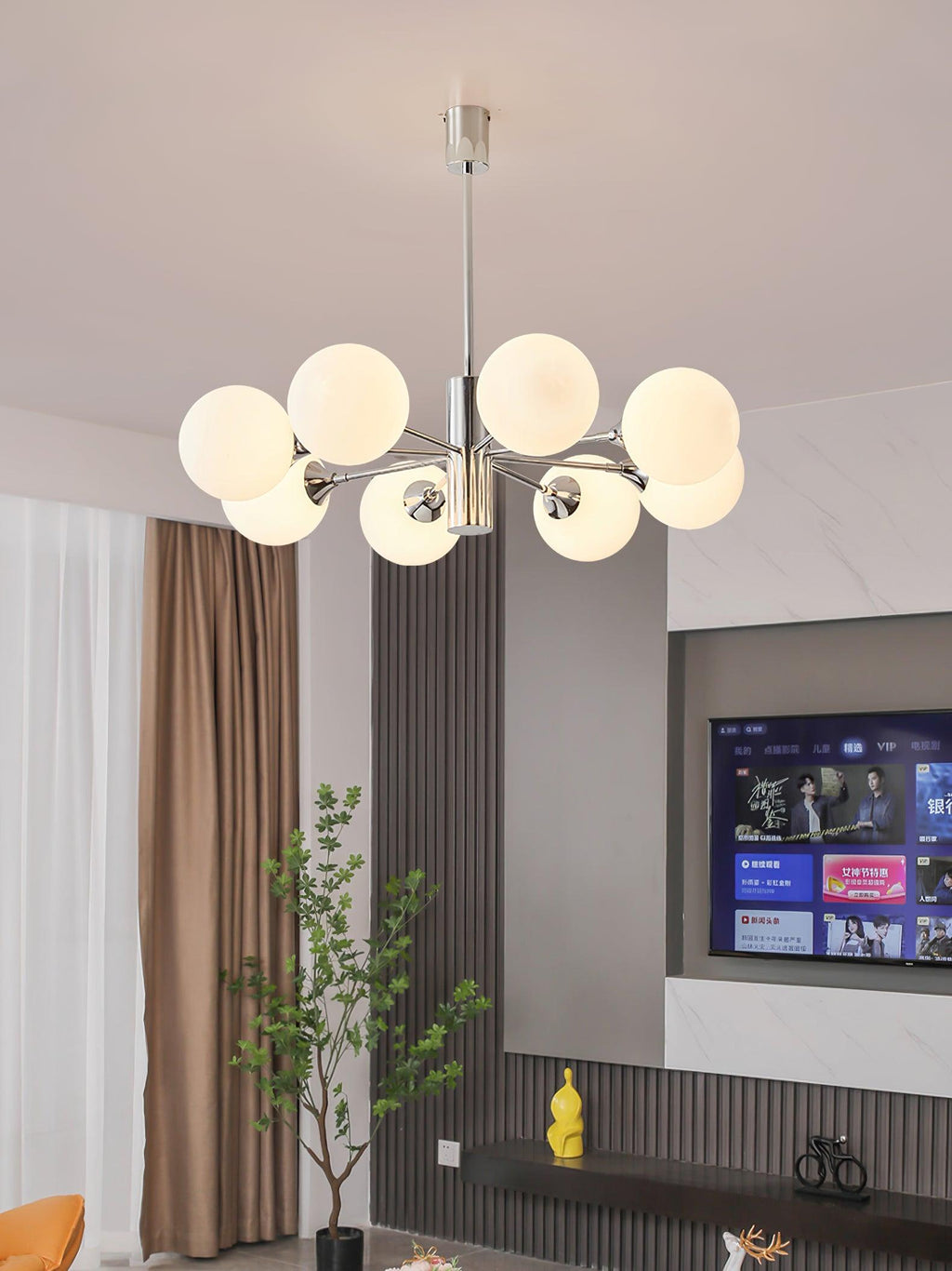 Lustra Chandelier Globe en Verre Chromé - Neutralighting