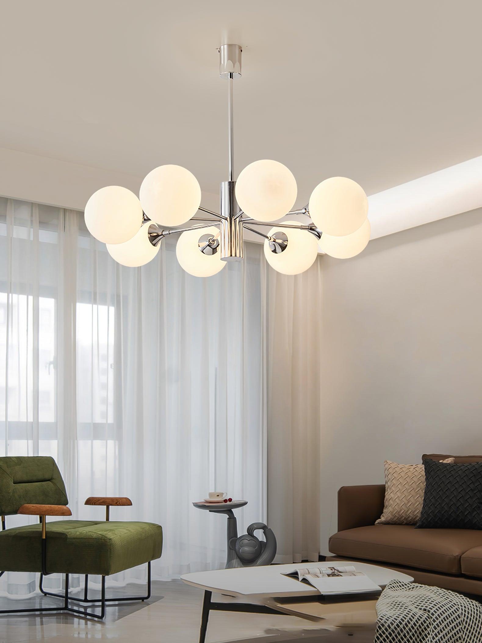 Lustra Chandelier Globe en Verre Chromé - Neutralighting