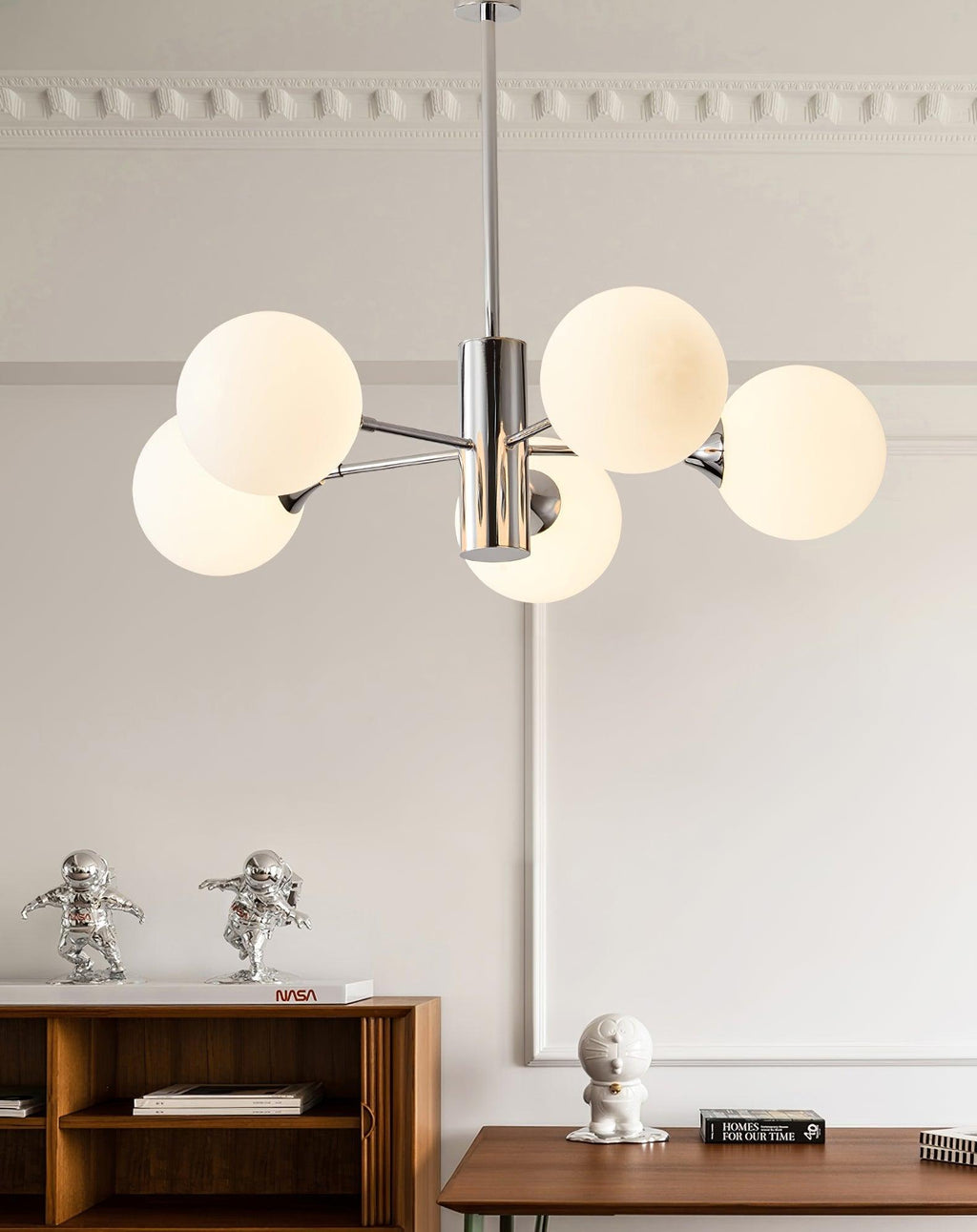 Lustra Chandelier Globe en Verre Chromé - Neutralighting
