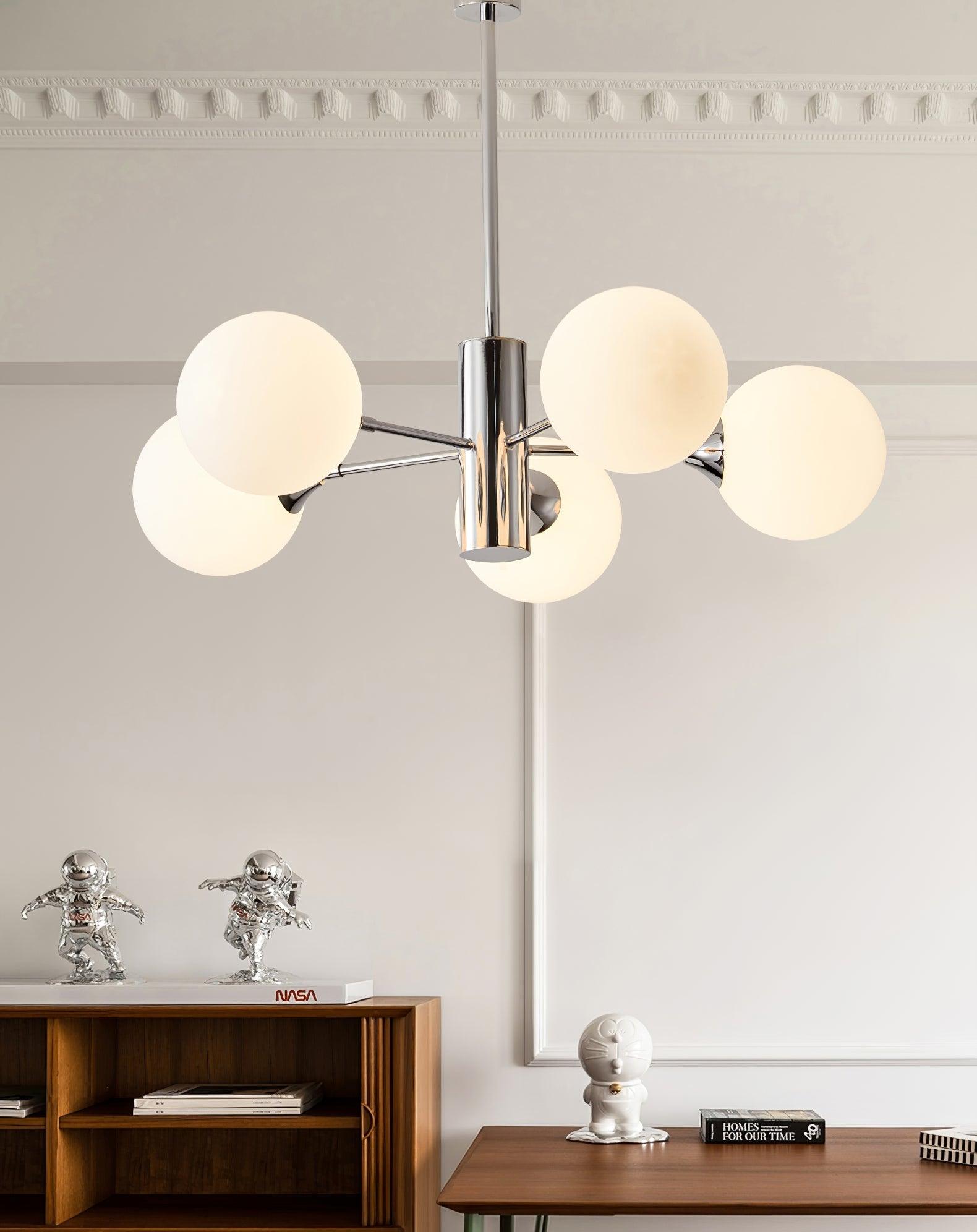 Lustra Chandelier Globe en Verre Chromé - Neutralighting