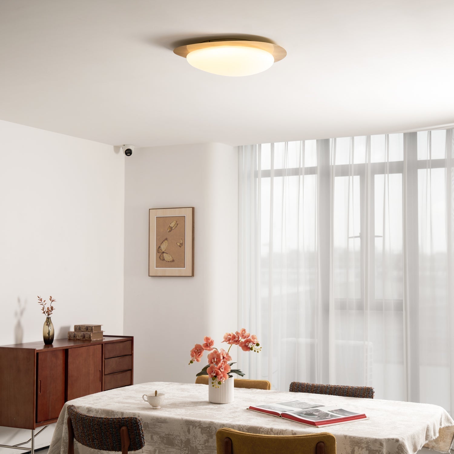 Solara Plafonnier Galet en Noyer Acrylique LED - Neutralighting