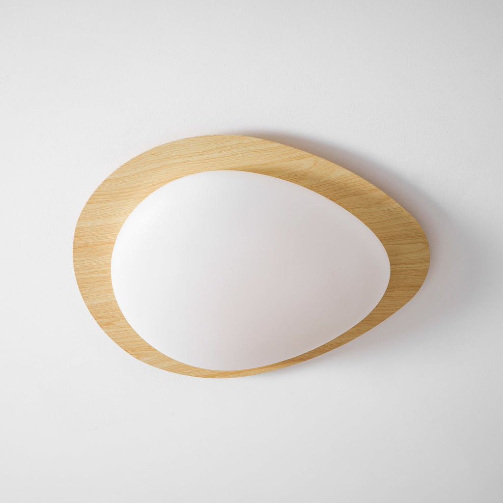 Solara Plafonnier Galet en Noyer Acrylique LED - Neutralighting