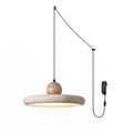 Covarel Minimalist Travertine Plug-In Pendant Light - Neutralighting