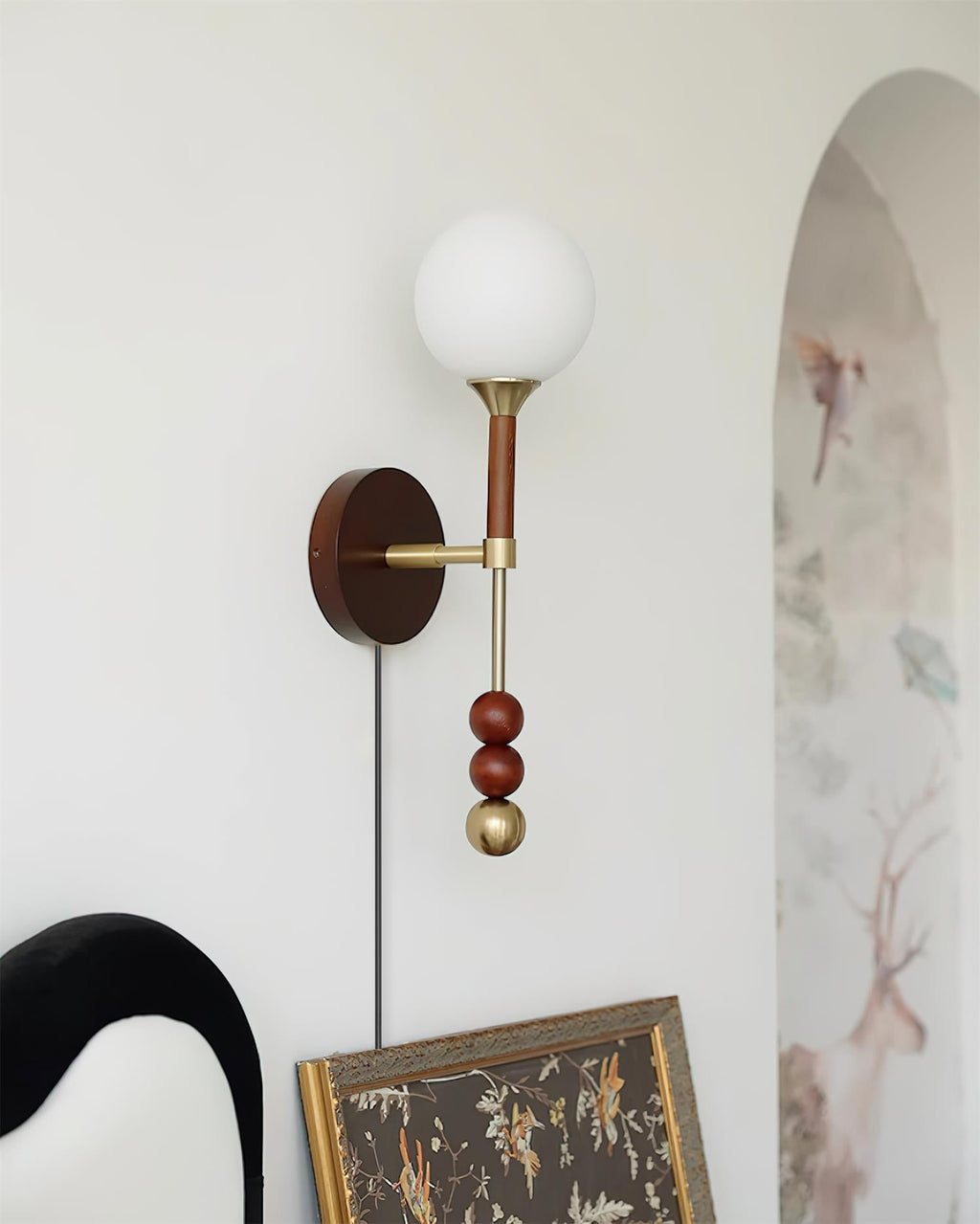 Dream Applique Murale Vintage Verre Bois Noyer - Neutralighting