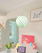 Zepin Suspension lumineuse en verre avec rayures vertes tourbillonnantes - Neutralighting