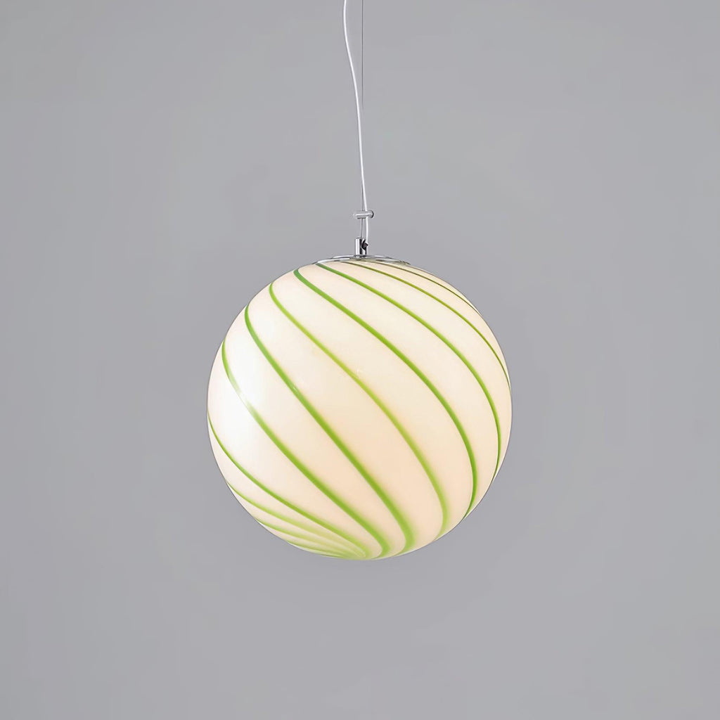 Zepin Suspension lumineuse en verre avec rayures vertes tourbillonnantes - Neutralighting