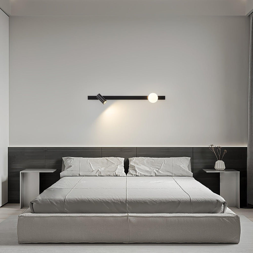 Evlaeiel Long Arm Plug-in Brass Glass Wall Light - Neutralighting