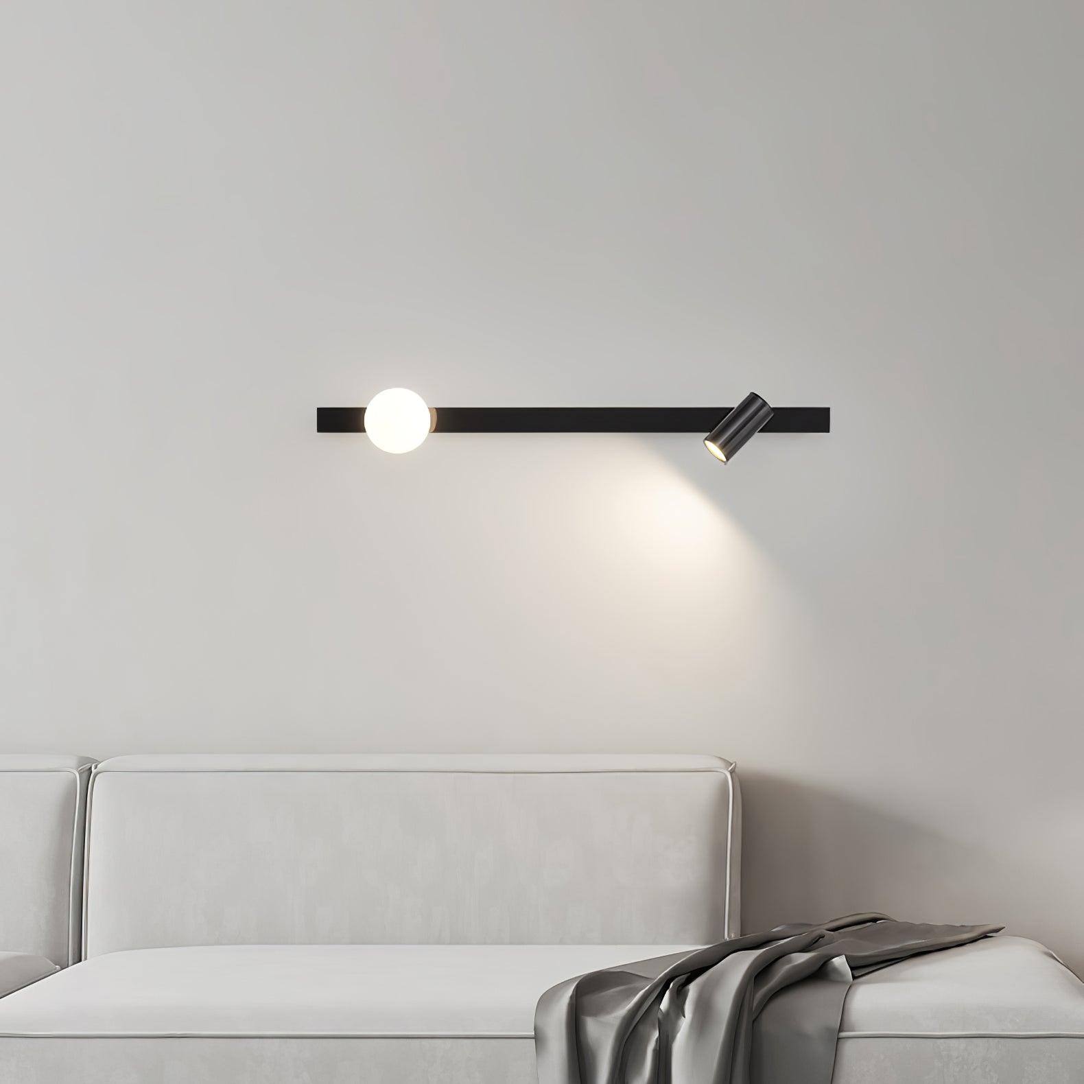 Evlaeiel Long Arm Plug-in Brass Glass Wall Light - Neutralighting