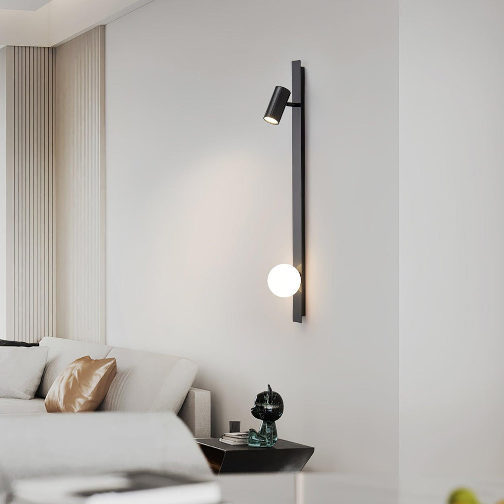 Evlaeiel Long Arm Plug-in Brass Glass Wall Light - Neutralighting
