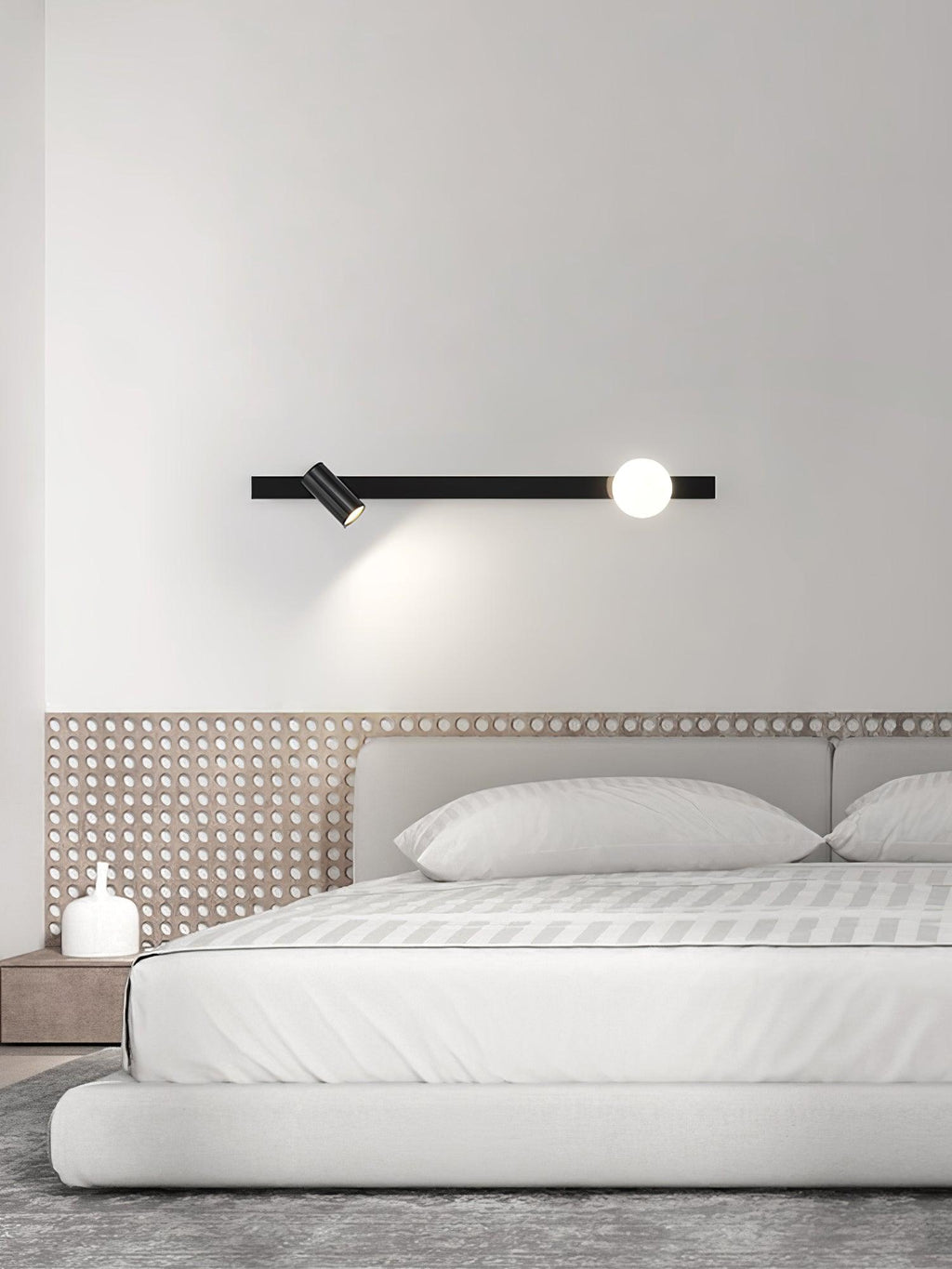 Evlaeiel Long Arm Plug-in Brass Glass Wall Light - Neutralighting