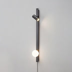 Evlaeiel Long Arm Plug-in Brass Glass Wall Light - Neutralighting