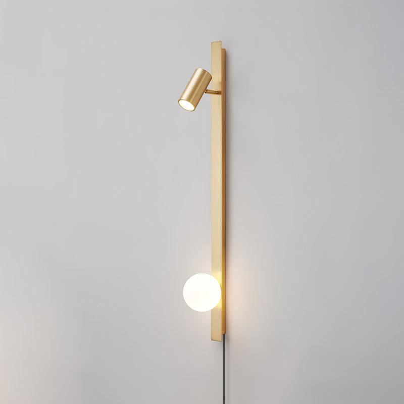 Evlaeiel Long Arm Plug-in Brass Glass Wall Light - Neutralighting