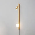 Evlaeiel Long Arm Plug-in Brass Glass Wall Light - Neutralighting