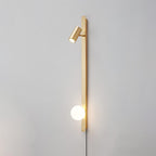 Evlaeiel Long Arm Plug-in Brass Glass Wall Light - Neutralighting