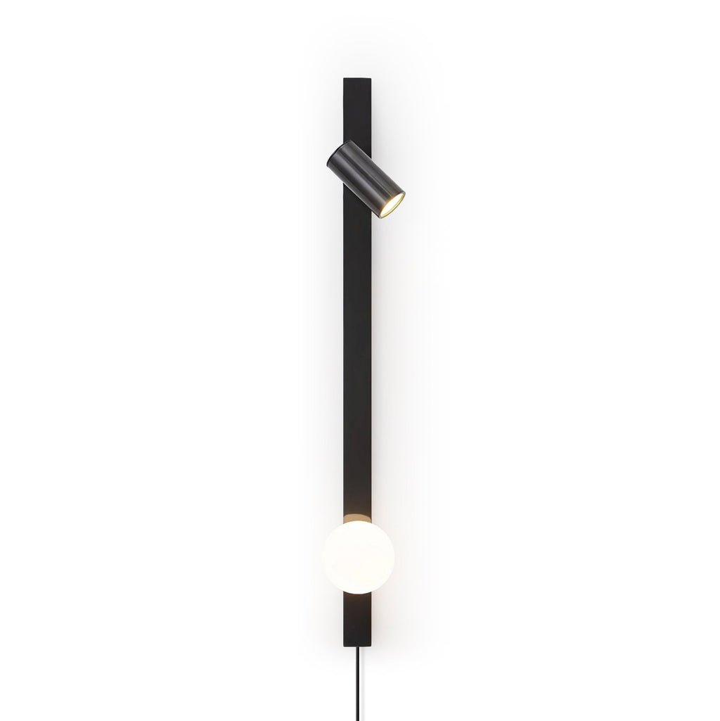 Evlaeiel Long Arm Plug-in Brass Glass Wall Light - Neutralighting
