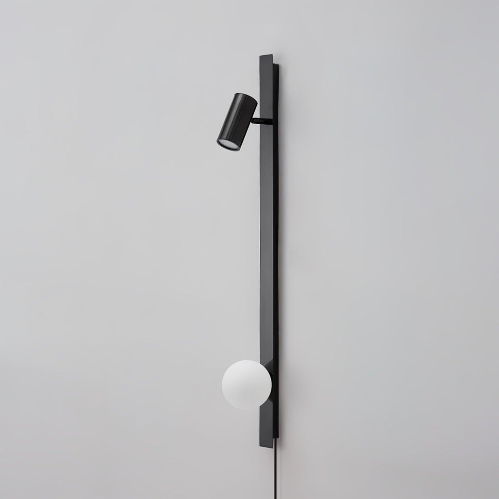 Evlaeiel Long Arm Plug-in Brass Glass Wall Light - Neutralighting