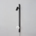 Evlaeiel Long Arm Plug-in Brass Glass Wall Light - Neutralighting