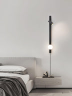 Evlaeiel Long Arm Plug-in Brass Glass Wall Light - Neutralighting