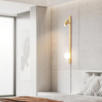 Evlaeiel Long Arm Plug-in Brass Glass Wall Light - Neutralighting