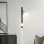 Evlaeiel Long Arm Plug-in Brass Glass Wall Light - Neutralighting