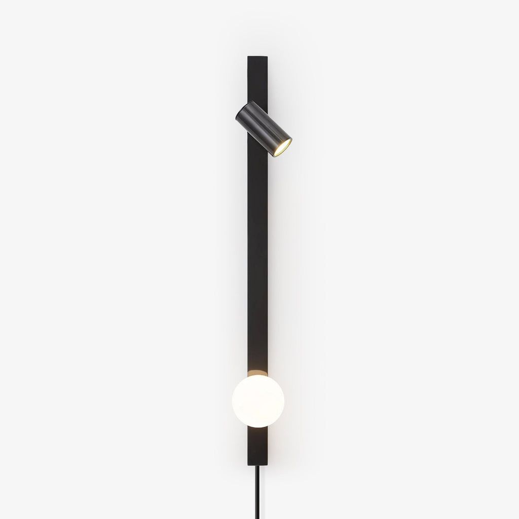 Evlaeiel Long Arm Plug-in Brass Glass Wall Light - Neutralighting