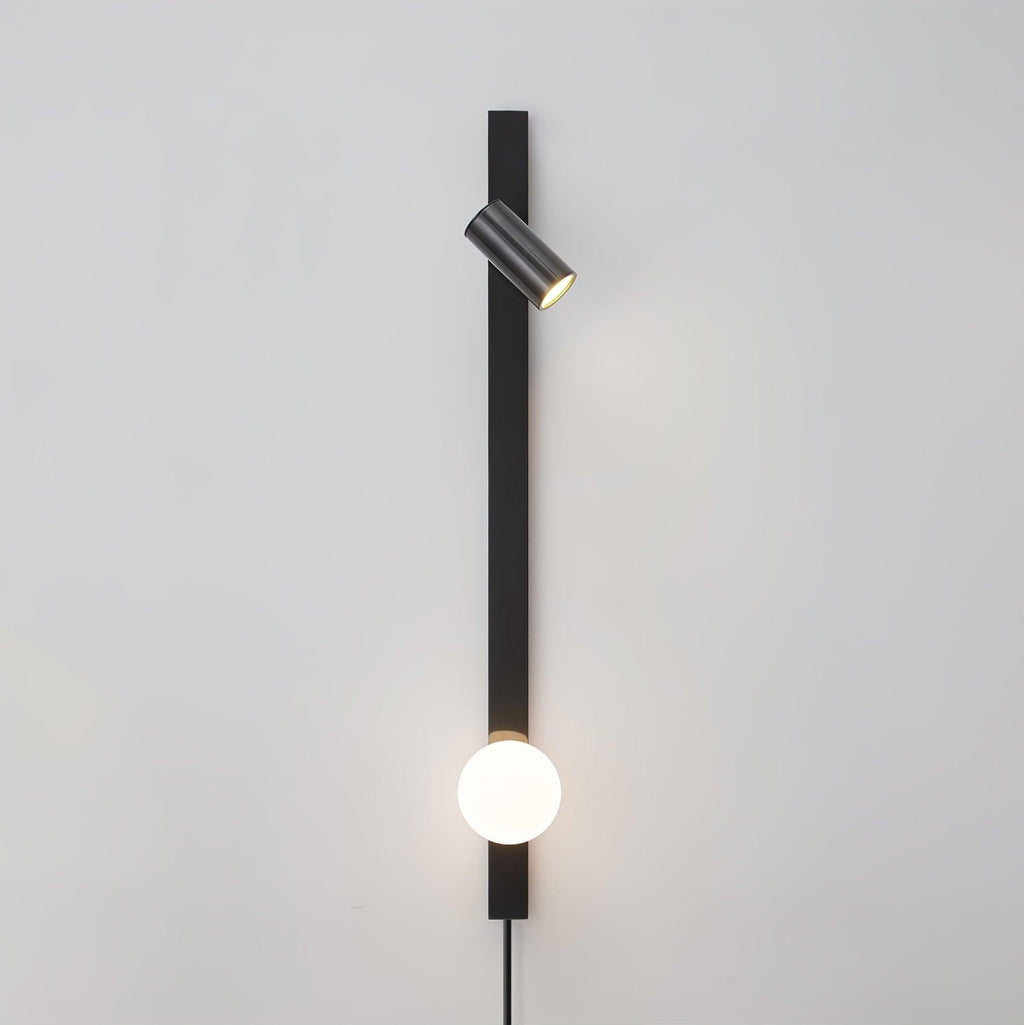 Evlaeiel Long Arm Plug-in Brass Glass Wall Light - Neutralighting