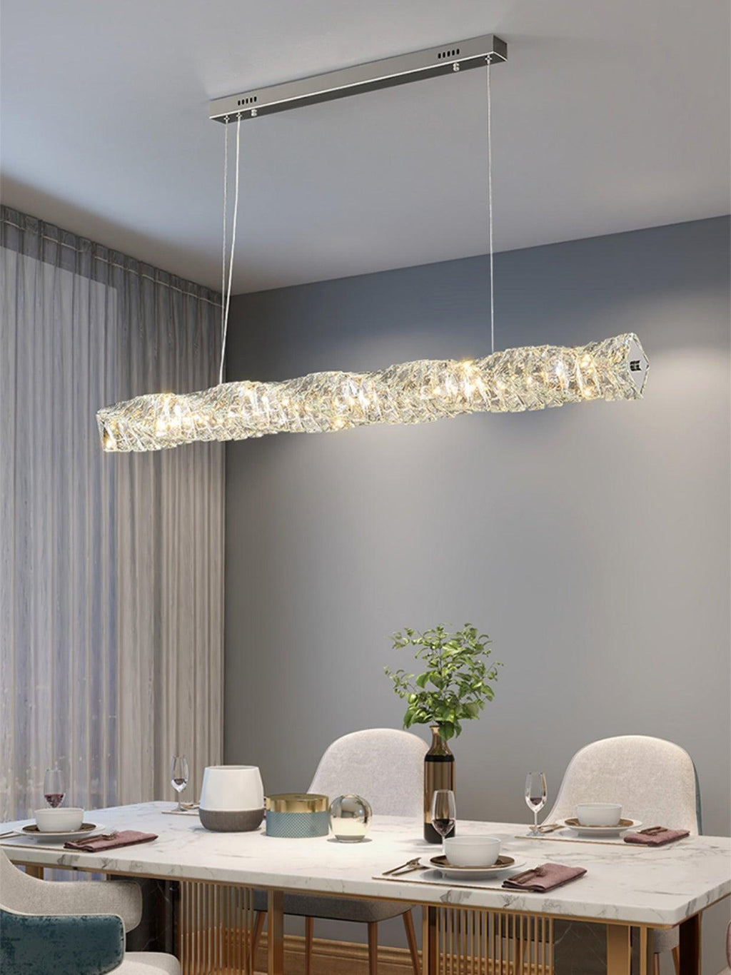 Stream Suspension Linéaire en Cristal - Neutralighting