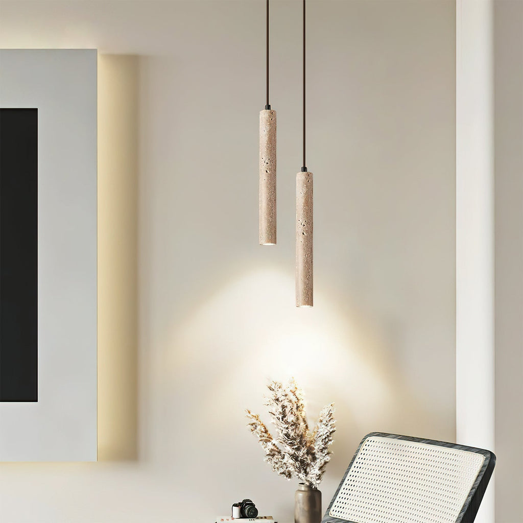 Olvynarae Suspension Cylindrique en Travertin - Neutralighting