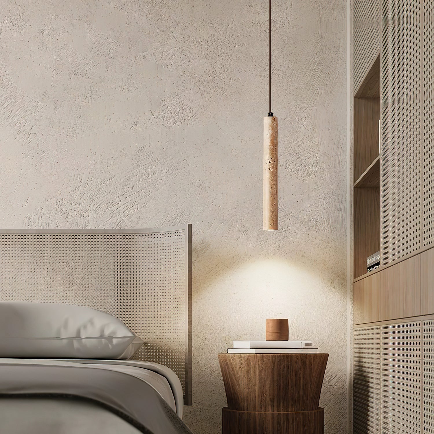 Olvynarae Suspension Cylindrique en Travertin - Neutralighting