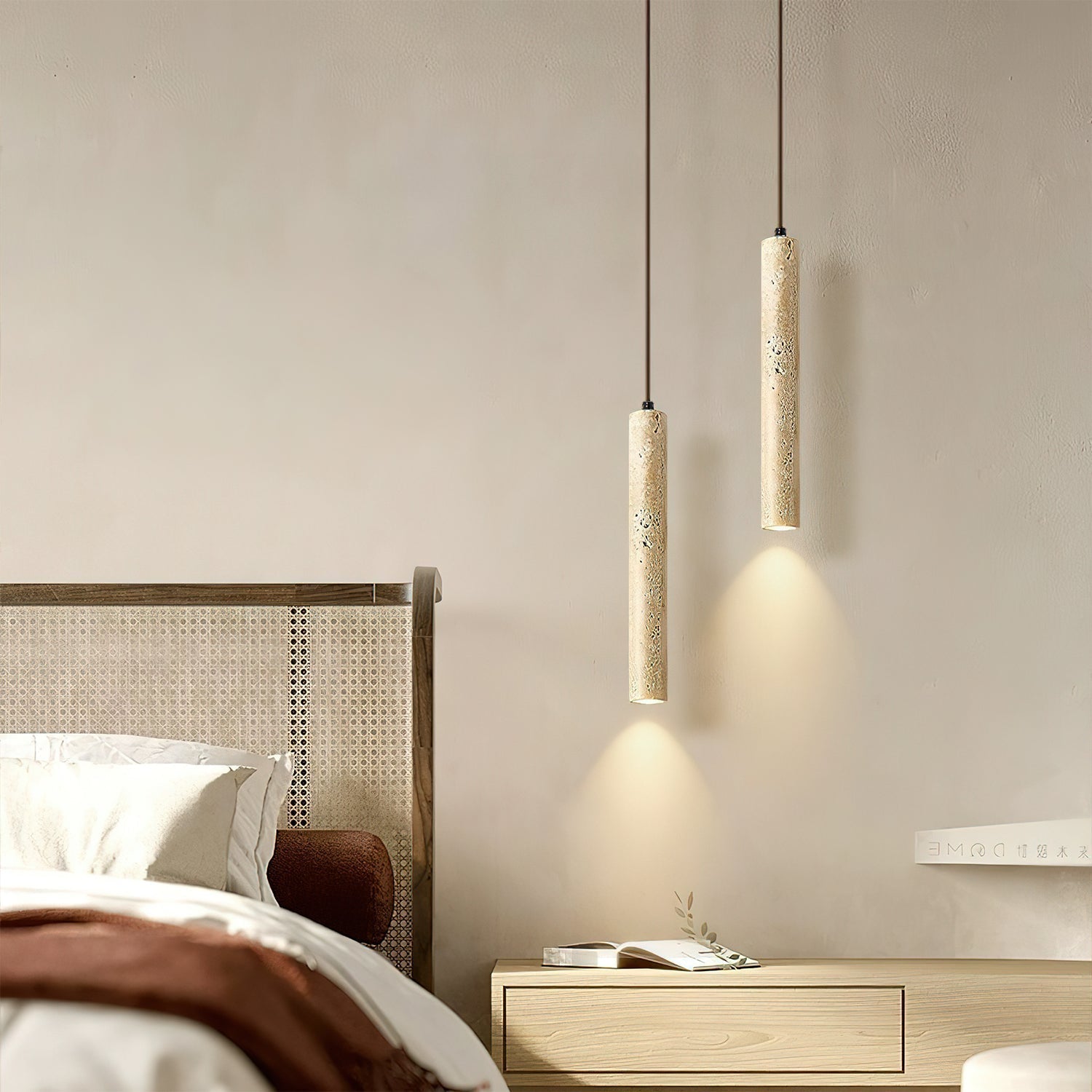 Olvynarae Suspension Cylindrique en Travertin - Neutralighting
