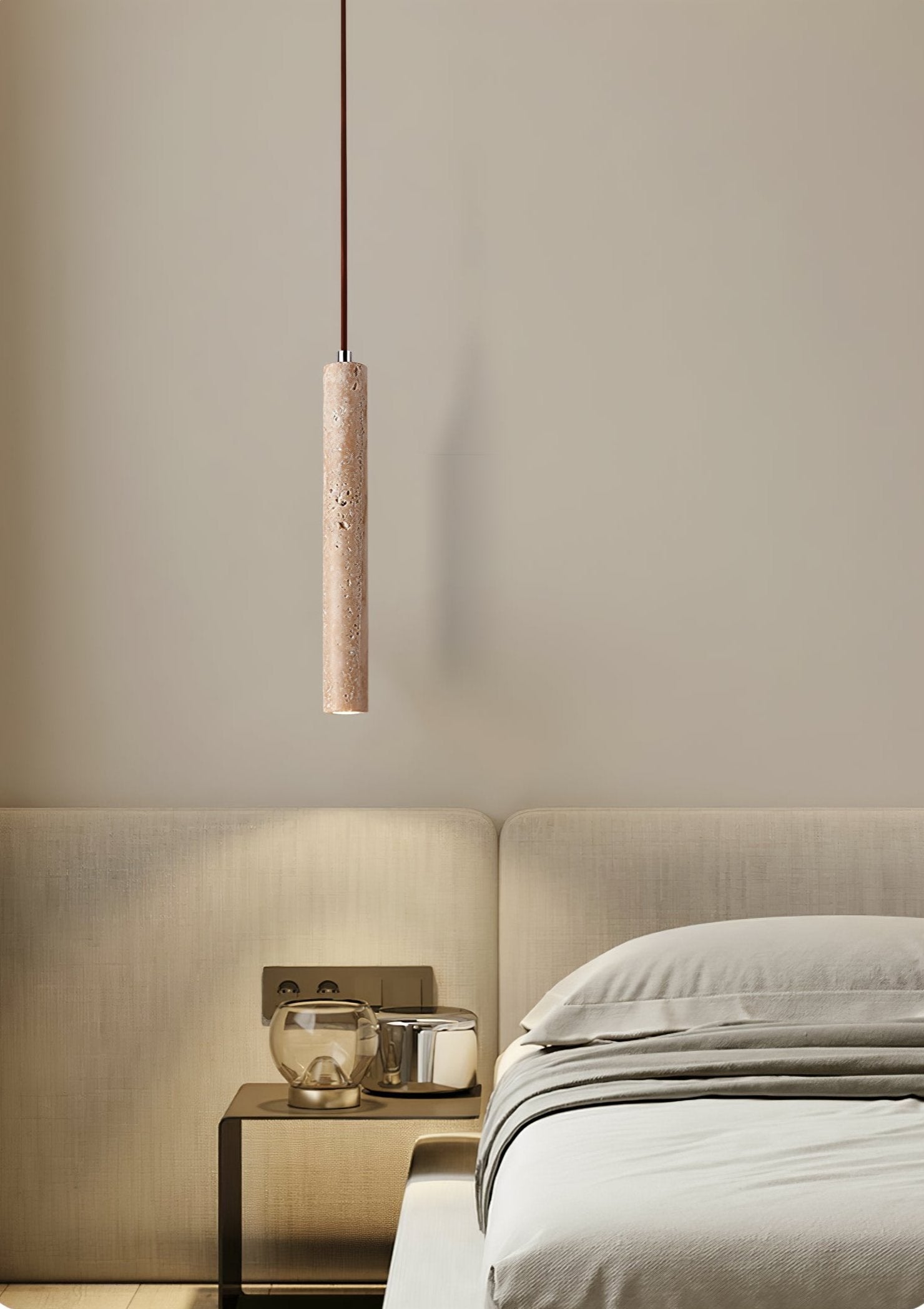 Olvynarae Suspension Cylindrique en Travertin - Neutralighting