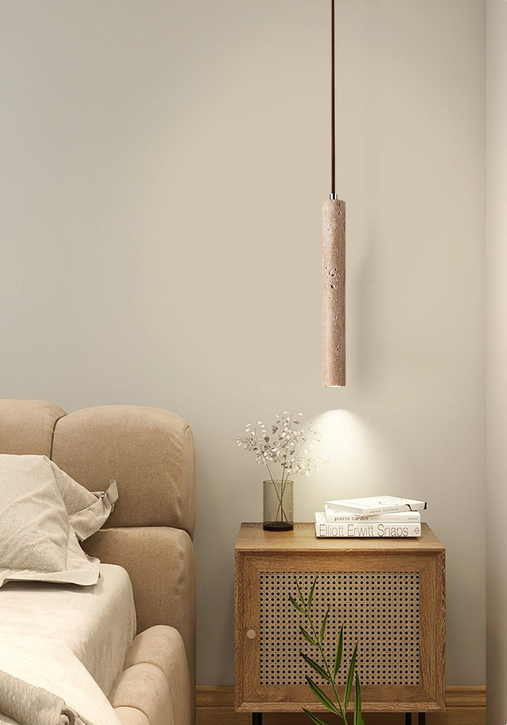 Olvynarae Suspension Cylindrique en Travertin - Neutralighting