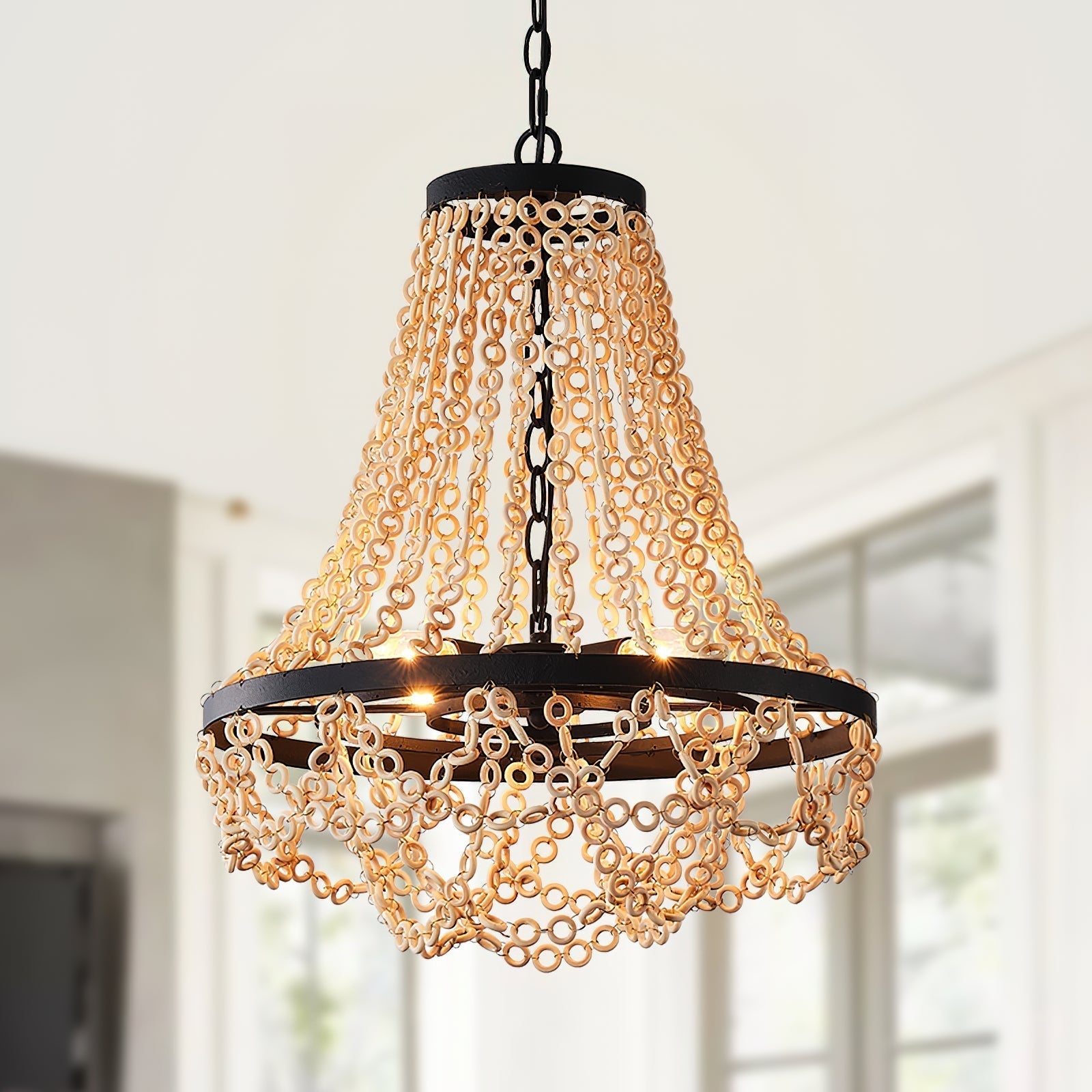 Vevyniel Lustre En Métal Et Bois De Luxe Postmoderne - Neutralighting