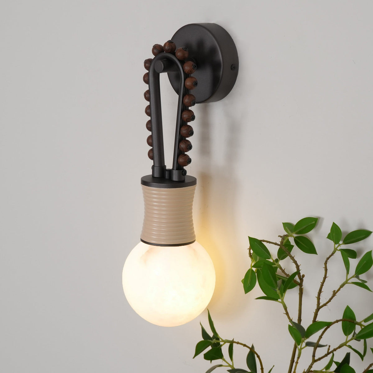 Erliren Applique Murale En Albâtre Et Noyer Creativity Art - Neutralighting