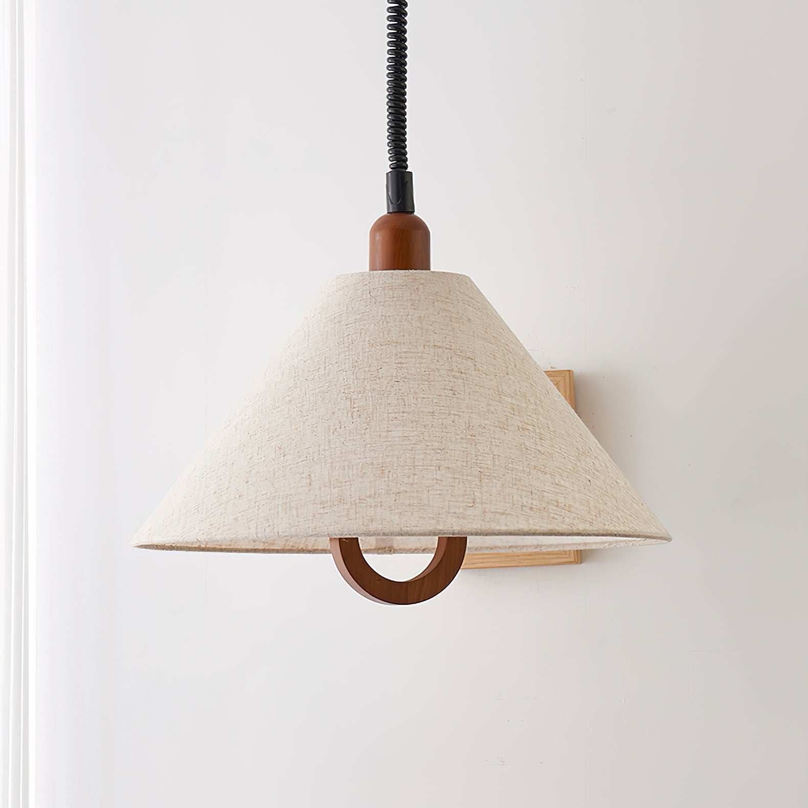 Alcaria Premium Nordic Art Tissu Bois Pendentif Lampe - Neutralighting