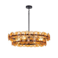 Aurora Chandelier Disque Rond en Verre Pressé Ambre - Neutralighting