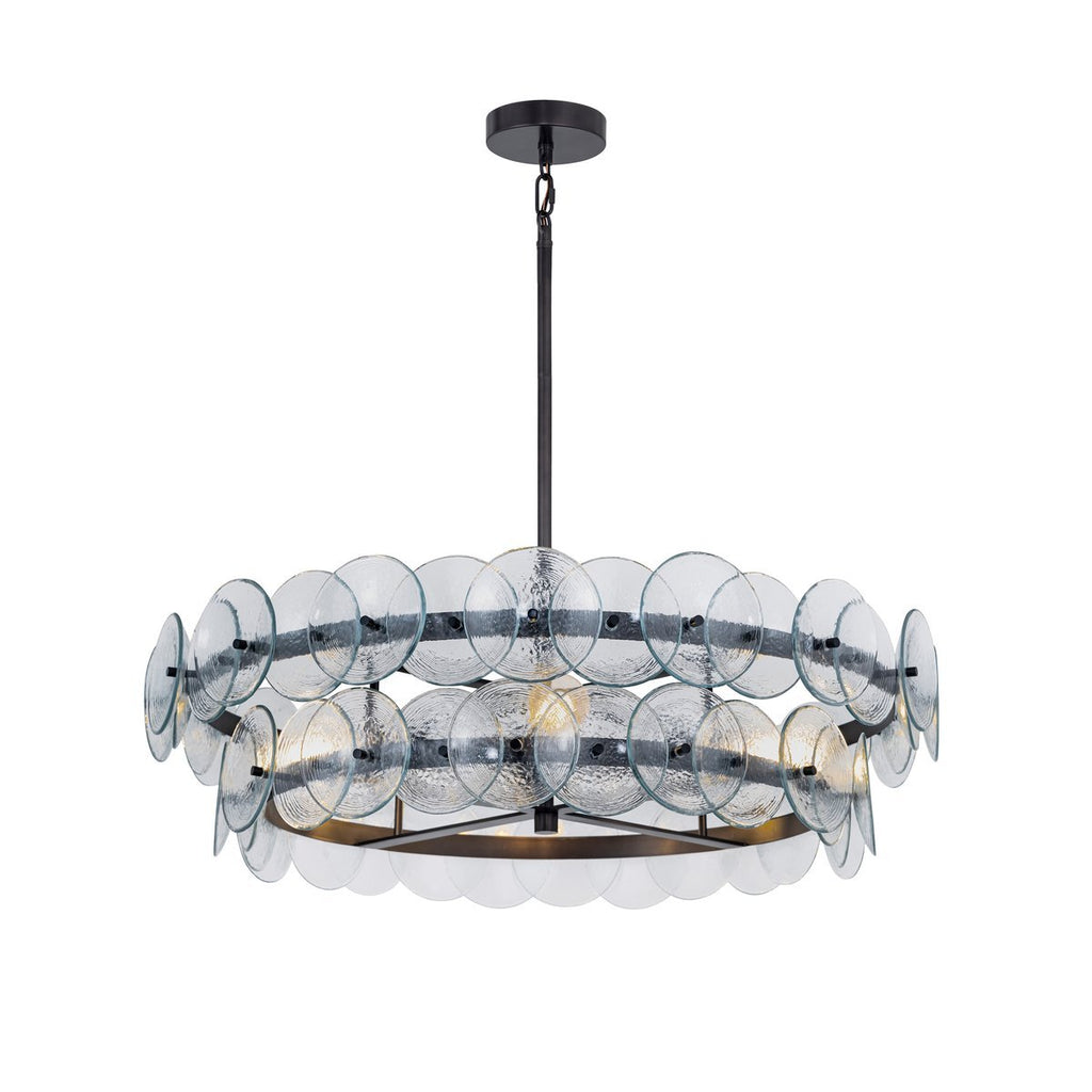 Aurora Chandelier Disque Rond en Verre Pressé Ambre - Neutralighting