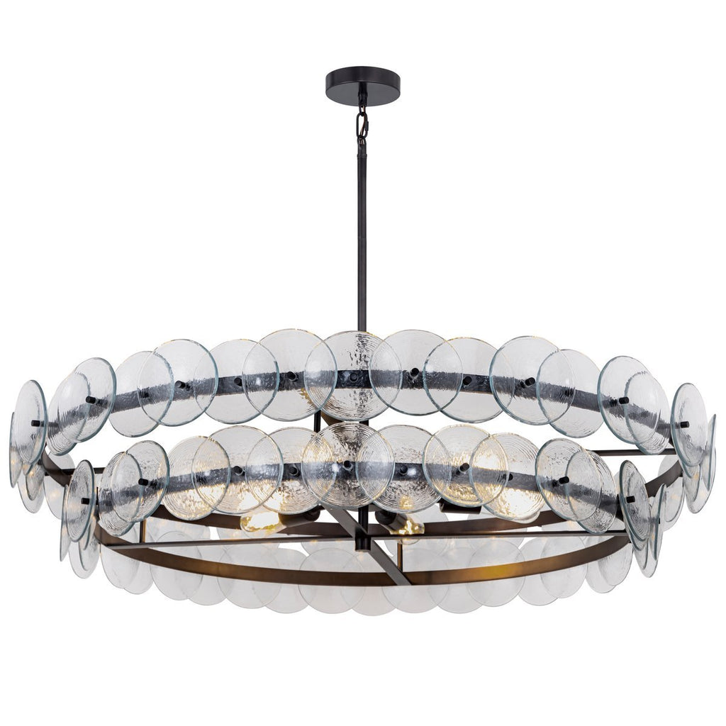 Aurora Chandelier Disque Rond en Verre Pressé Ambre - Neutralighting
